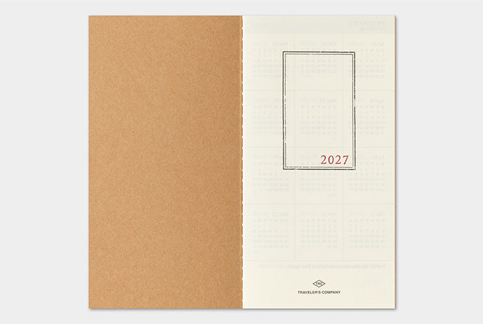 PRE-ORDER Traveler's Notebook Refill 2027 Monthly (Regular size)