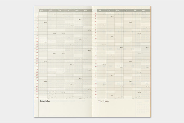 PRE-ORDER Traveler's Notebook Refill 2027 Monthly (Regular size)