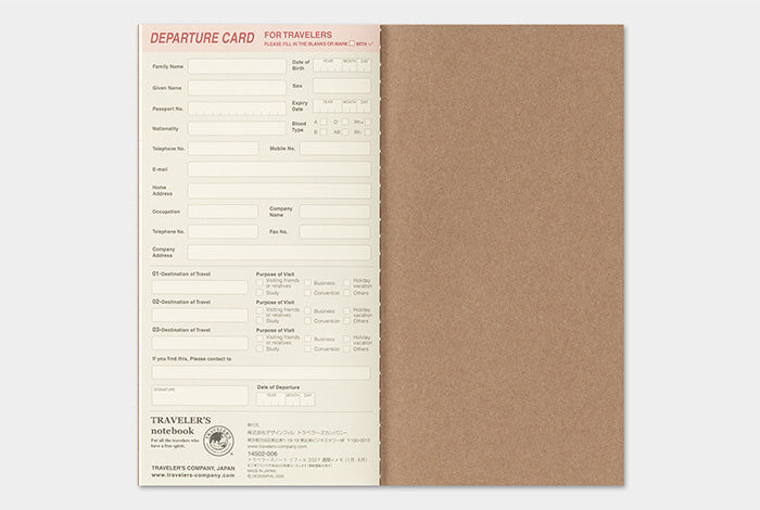 PRE-ORDER Traveler's Notebook Refill 2027 Weekly + Memo (Regular Size)