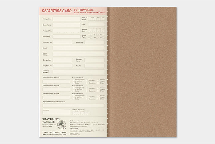 PRE-ORDER Traveler's Notebook Refill 2027 Weekly + Memo (Regular Size)
