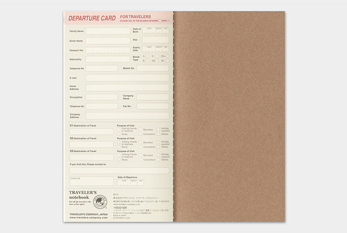 PRE-ORDER Traveler's Notebook Refill 2027 Weekly Vertical (Regular Size)