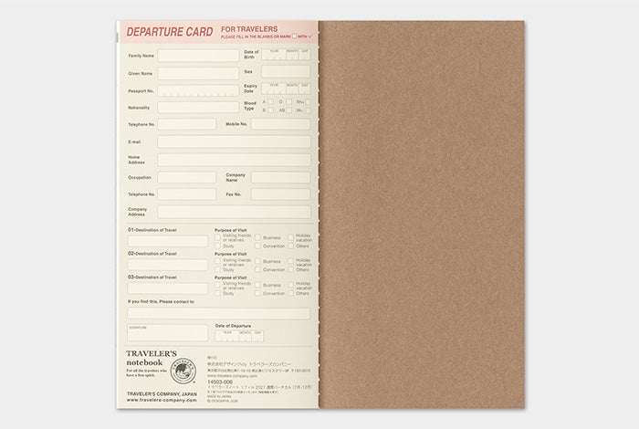 PRE-ORDER Traveler's Notebook Refill 2027 Weekly Vertical (Regular Size)