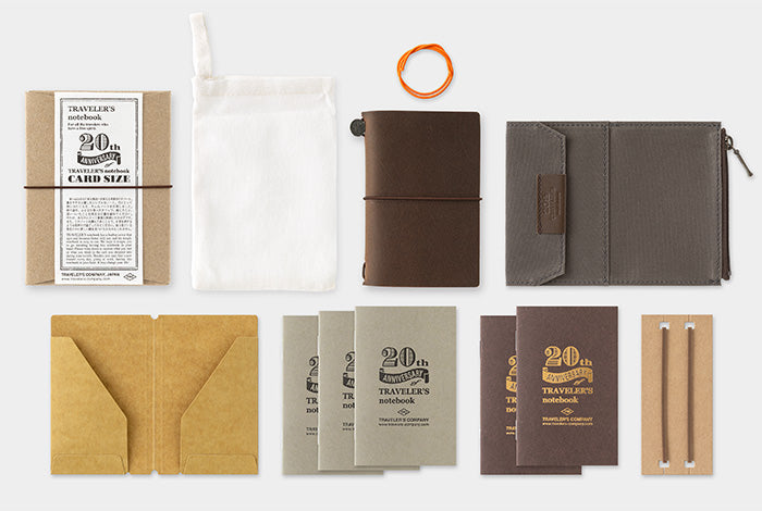 Traveler’s Notebook Card Size 20th Anniversary Set Brown