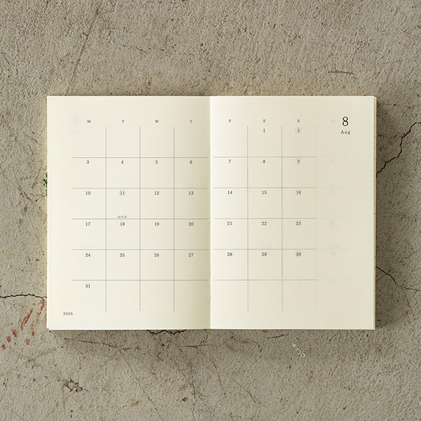 (PRE-ORDER) Midori MD Notebook Diary 2026 - A6
