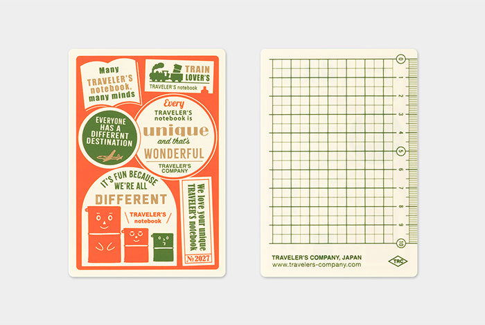 PRE-ORDER Traveler's Notebook Plastic Sheet / Underlay 2027 (Passport size)