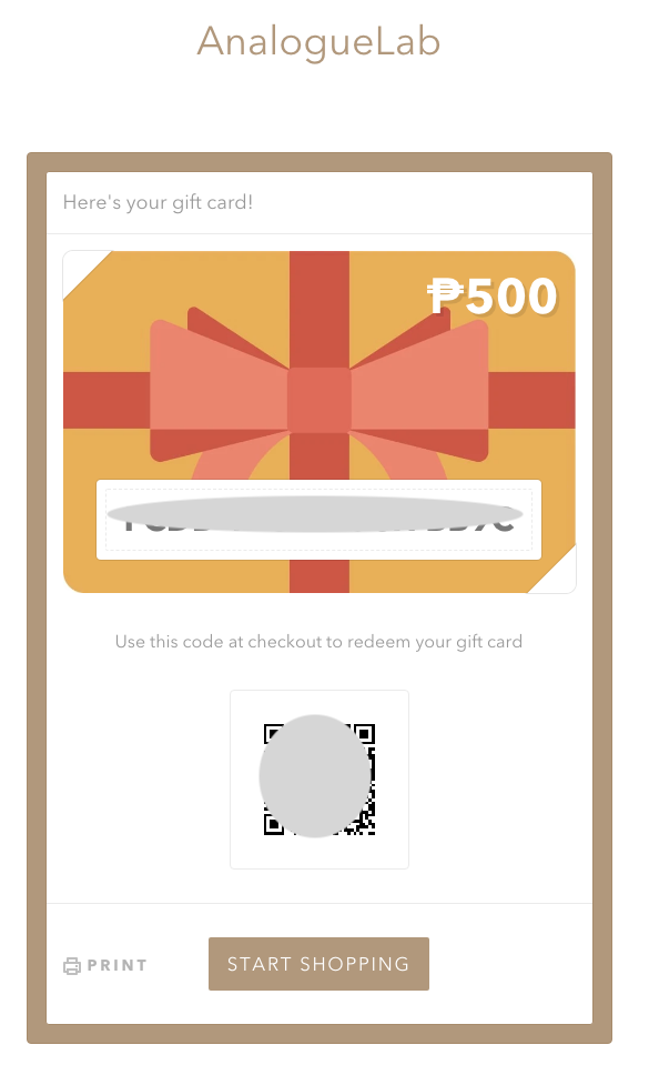 Analogue Gift Card