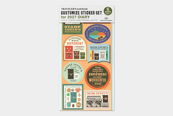 PRE-ORDER Traveler's Notebook Customized Sticker Set for 2027 Diary