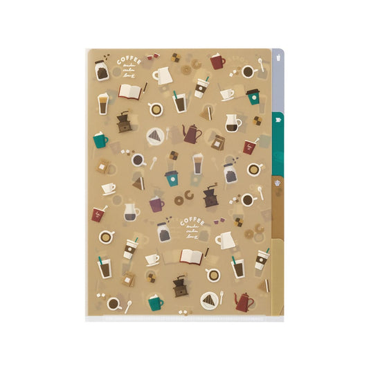 Midori 3 Pockets Clear Folder – Coffee A