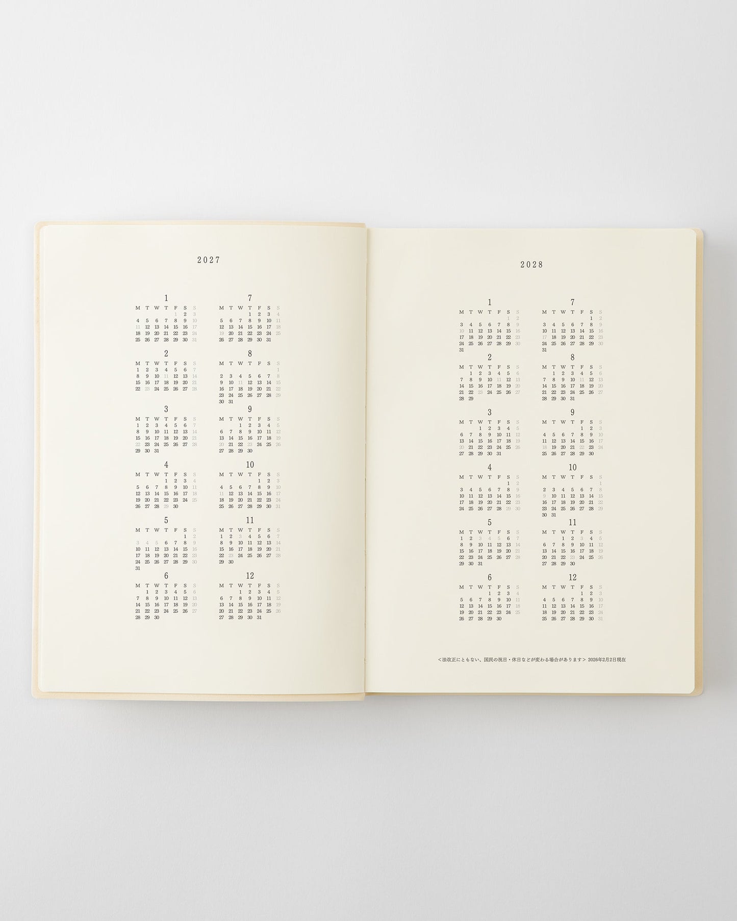 PRE-ORDER MD Notebook Diary 1 Page per Day 2027