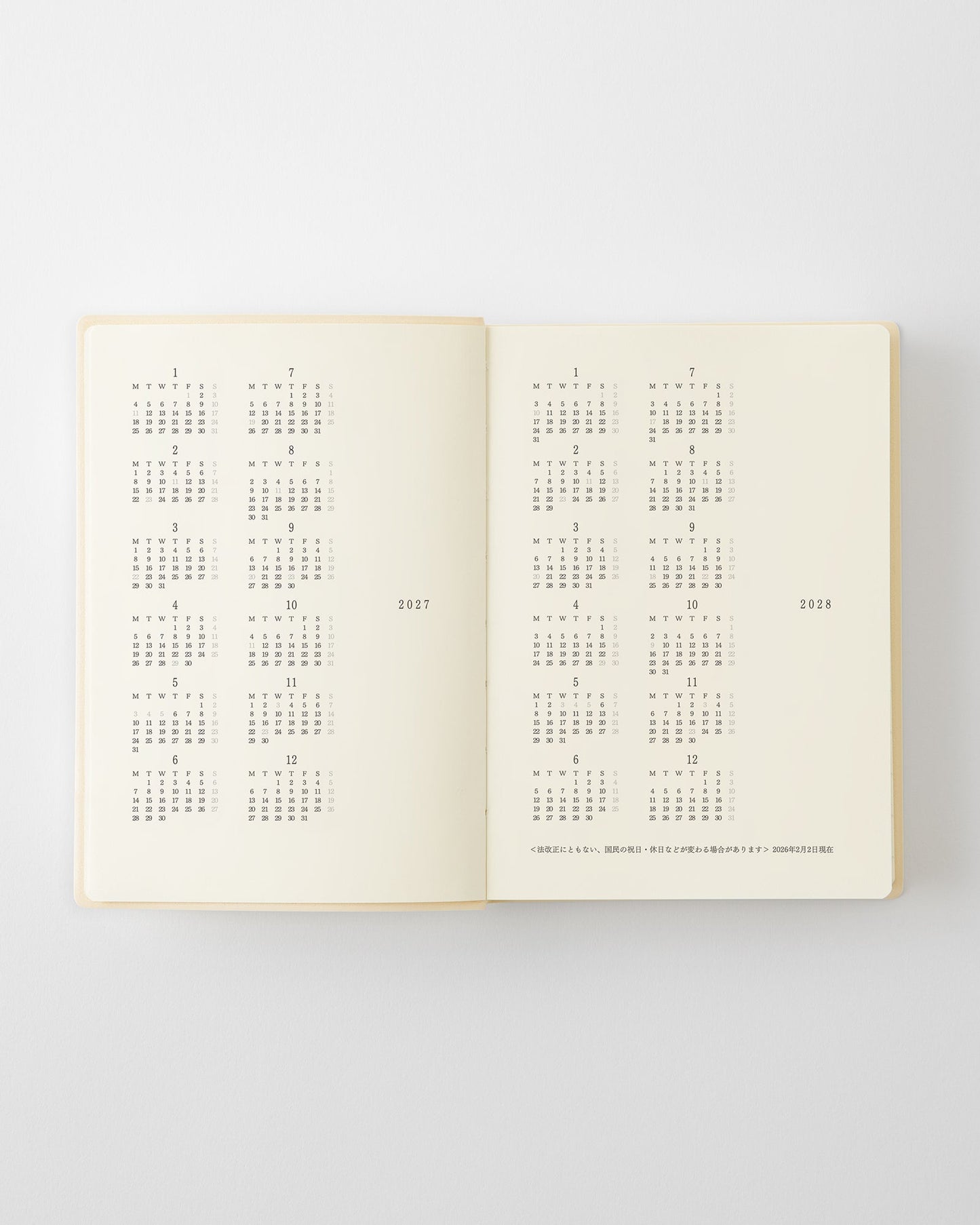 PRE-ORDER MD Notebook Diary 1 Page per Day 2027