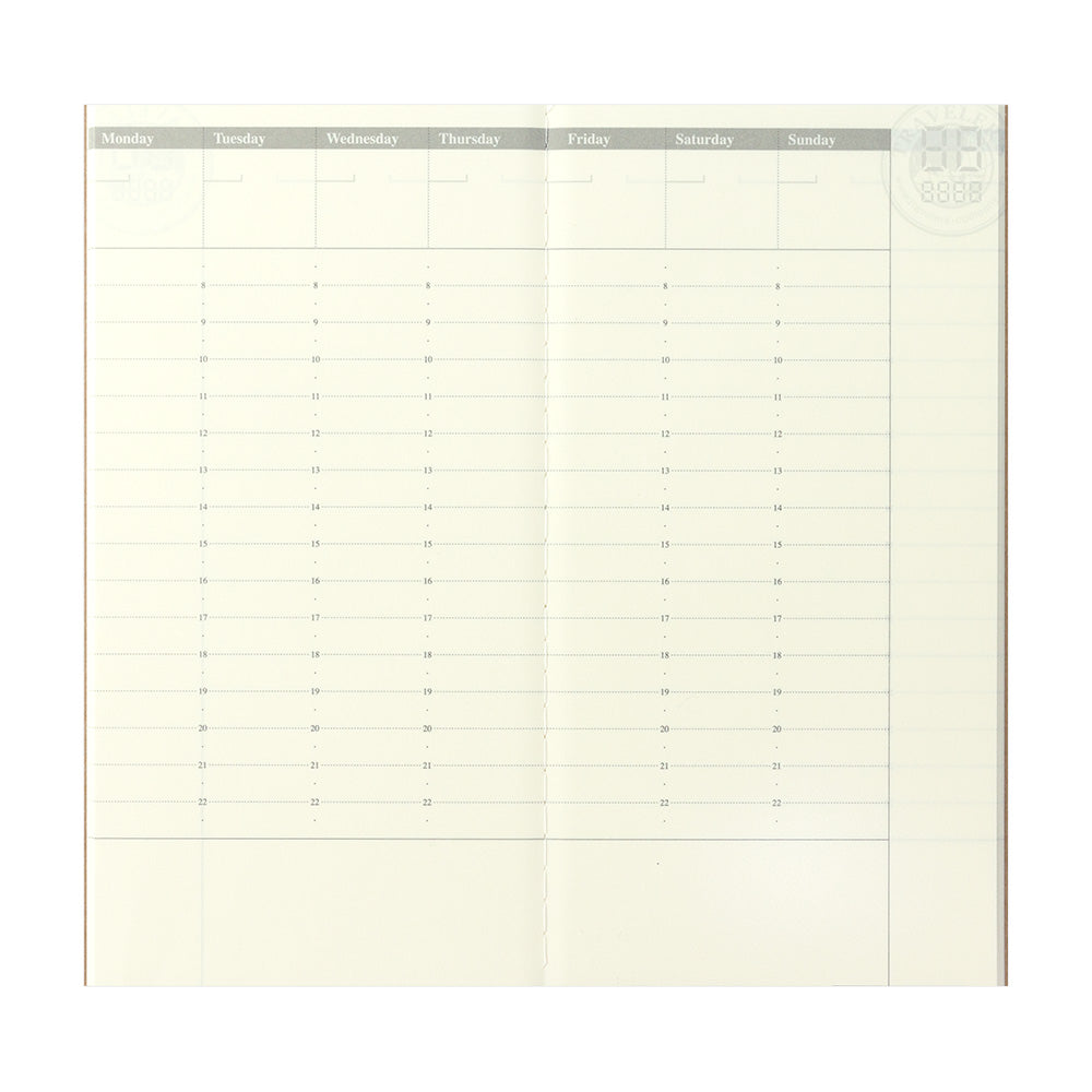 Regular Traveler's Notebook Refill - 018 Free Diary <Weekly Vertical>