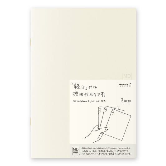 Midori MD Notebook Light [A5] Blank 3pcs pack