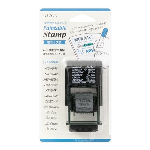 Midori Paintable Rotary Stamp - Days of the Week and Weather