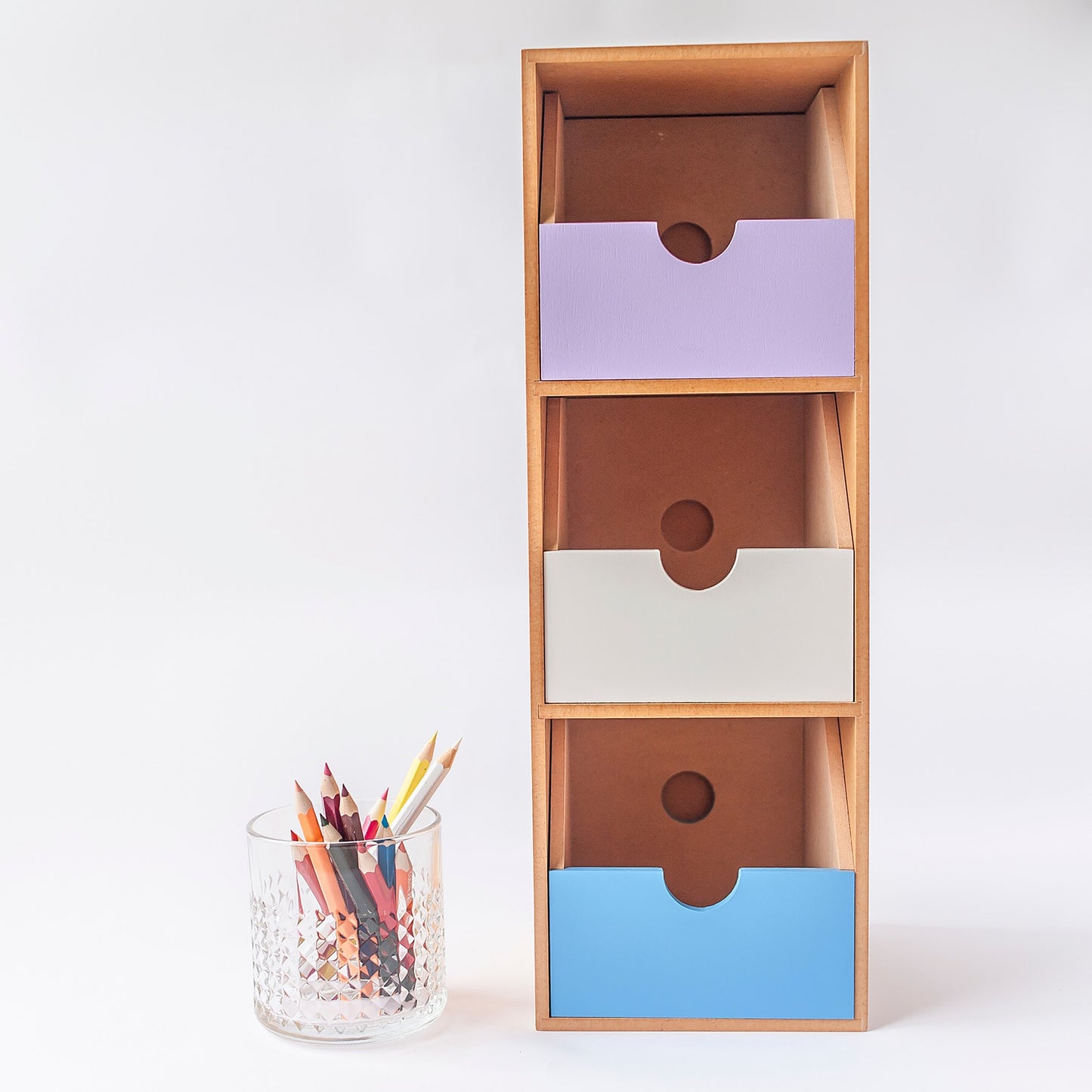 Mifo Wood Art 3-Compartment Horizontal/Vertical Stationery Box (FOR METRO MANILA & RIZAL* Shipping Only)