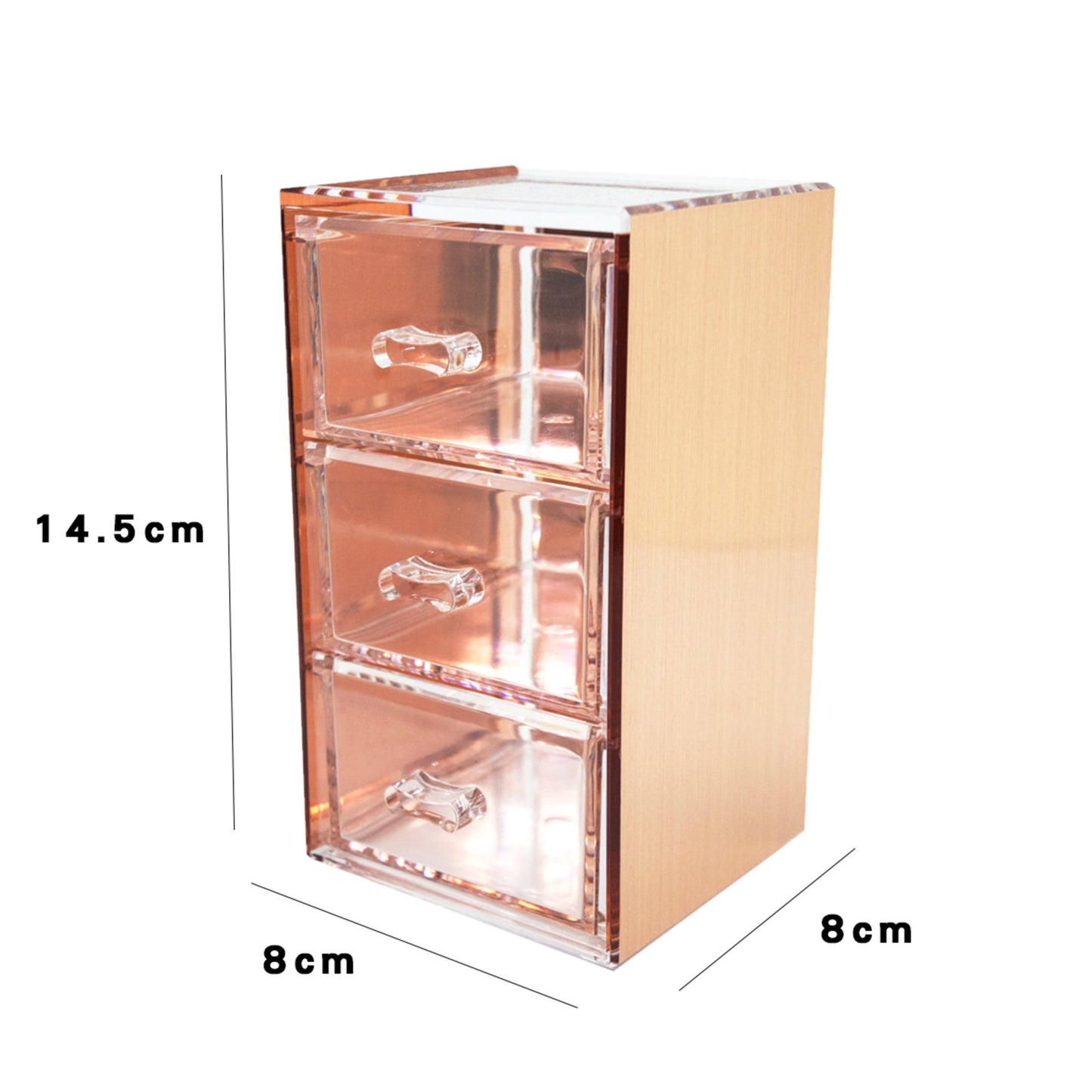 Moosy Life Desk 3 Drawer Rose Gold Organizer