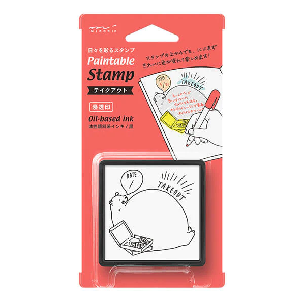 Midori Paintable Stamp Pre-inked - Take-out