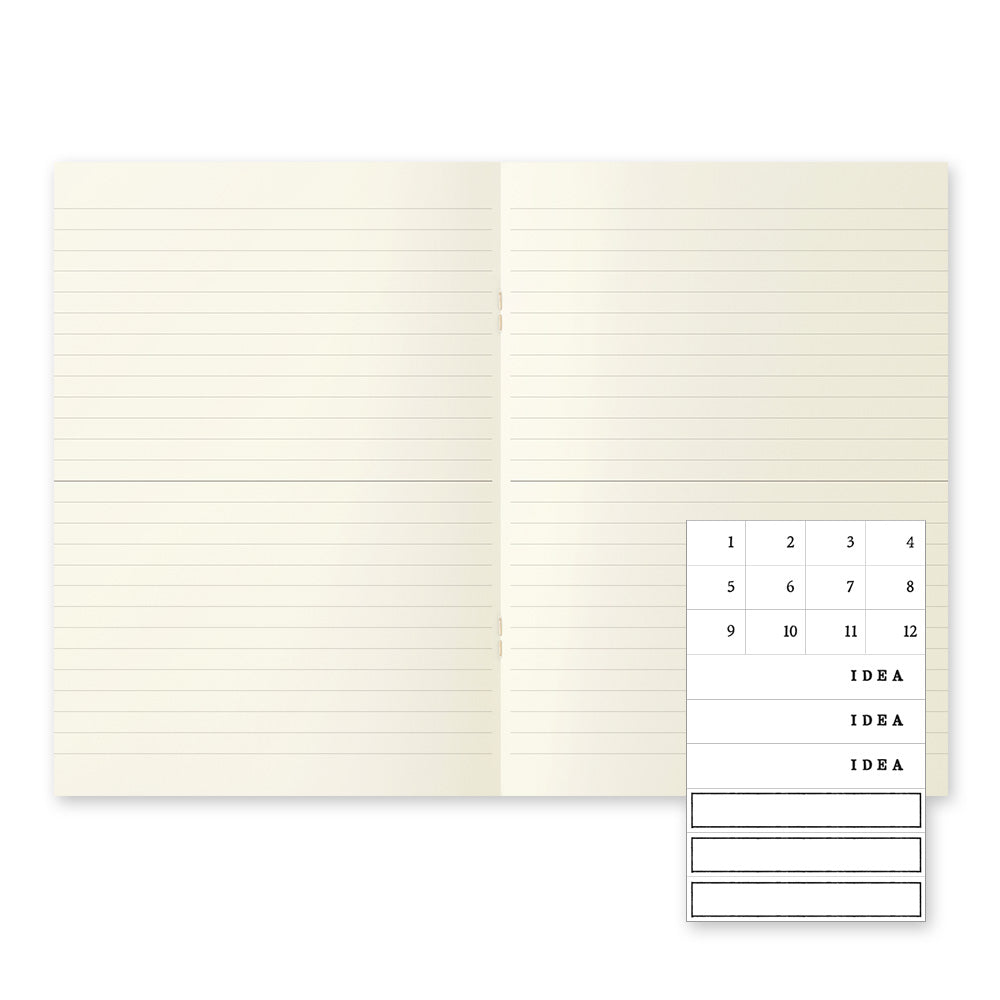 Midori MD Notebook Light [A5] Lined 3pcs pack - Bilingual Caption