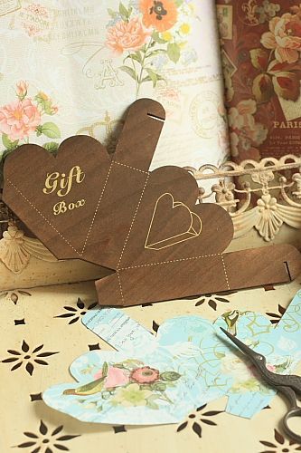Wooden Gift Box Template - Heart