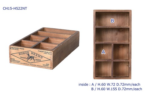 Dulton Wooden Organizer Box - Natural