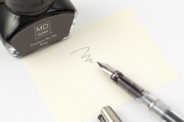 Midori MD Fountain Pen with Bottle Ink Gray [70th Anniversary Limited Edition]